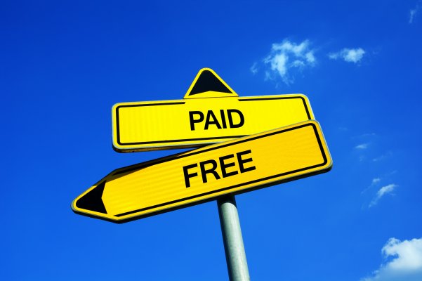 free paid vpn blue sky yellow paid and free arrow signs